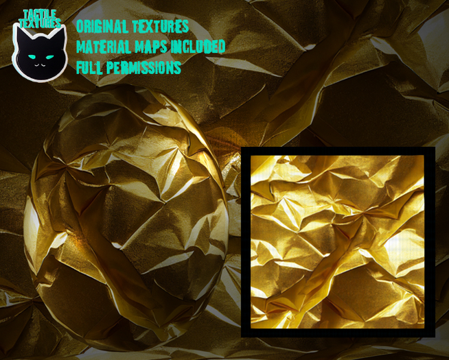 ::T:: Materials Texture: Gold, Creased Foil 2 
