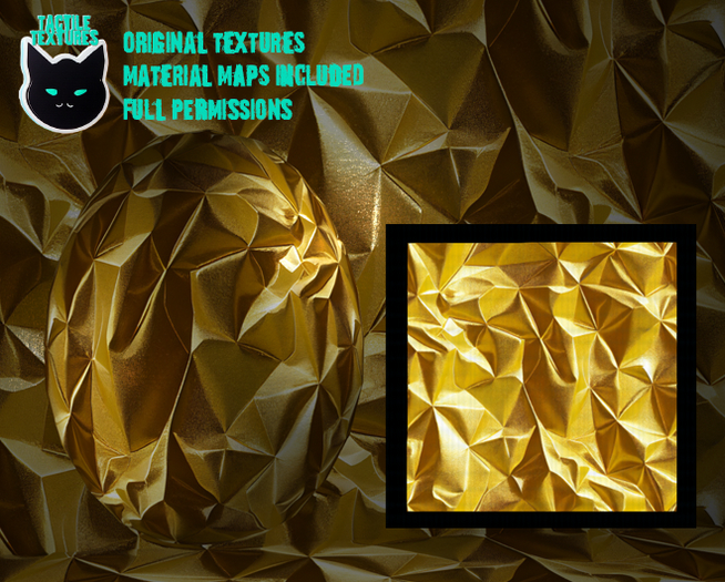 ::T:: Materials Texture: Gold, Creased Foil 1 