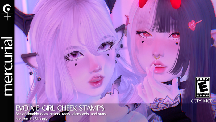 : mercurial : evo x e-girl cheek stamps