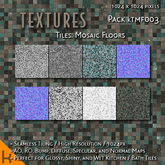 [kTMF003] 1024px Seamless Shiny Teal and Brown Checkered Floor Tile Material Kit for Mesh Textures by E&D ENGINEERING