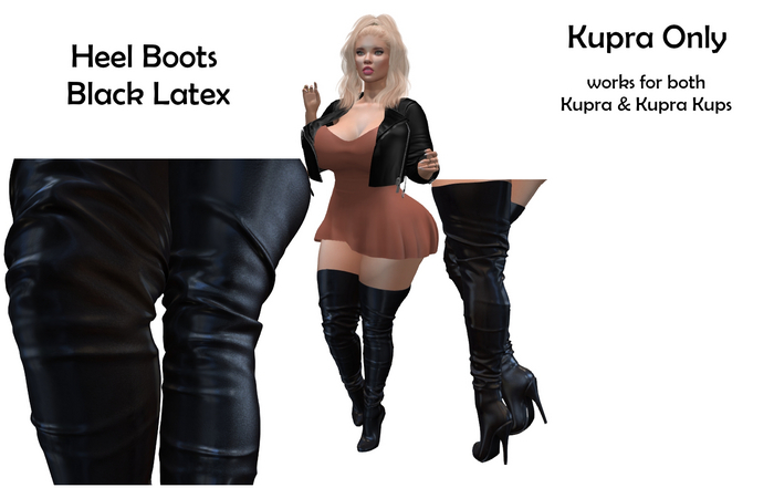 -DD-design Heel Boots Black LatexKUPRA