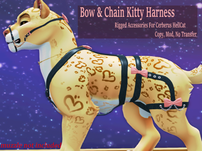 .Babe.  Bow & Chain Kitty Harness