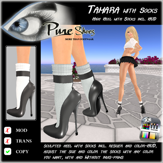 << PURE >> Pure Shoes - Tamara with Socks in Anthrazit [inworld price 99L$]