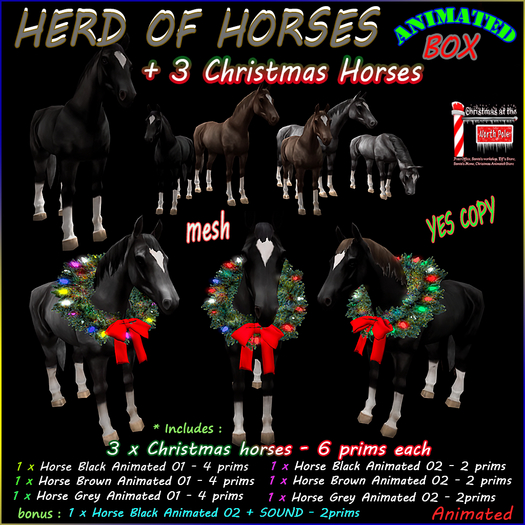 HERD OF HORSES + 3 Christmas Horses