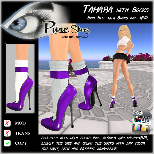 << PURE >> Pure Shoes - Tamara with Socks in Purple [inworld price 99L$]