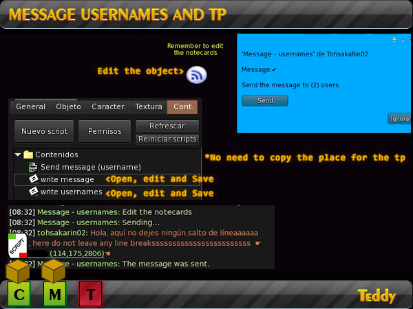 Message - usernames and tp
