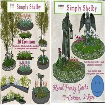 Simply Shellaby Second Life Marketplace - L-Shaped Garden -Blue/White (by Simply Shelby)