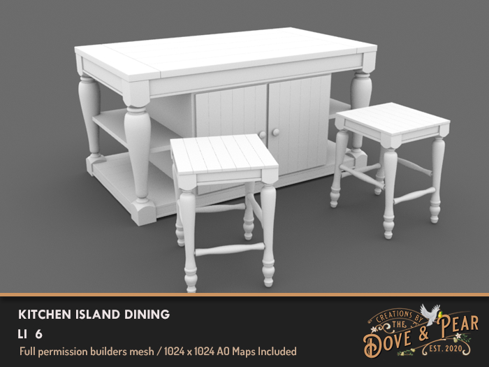 Dove & Pear for Builders - Kitchen Island Dining  