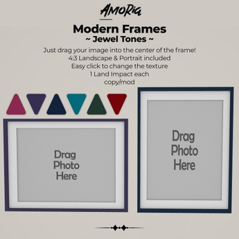 Second Life Marketplace - Amoria - Modern Frames - Jewel Tones