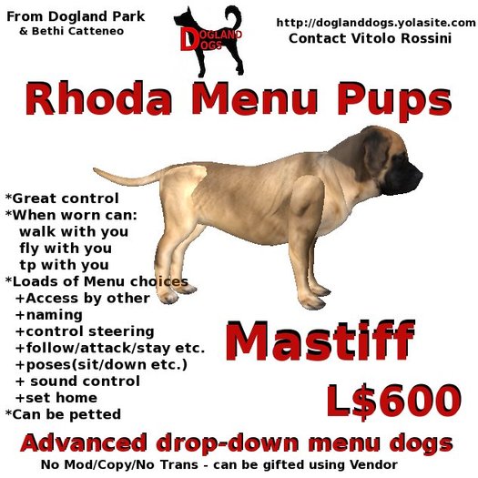 Mastiff - Rhoda Menu Pup (Boxed)