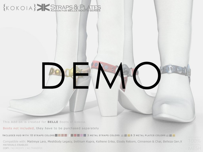 Demo :: Add-on Straps & Plates for the Belle Boots :: {kokoia}