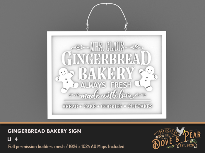 Dove & Pear for Builders - Gingerbread Bakery  