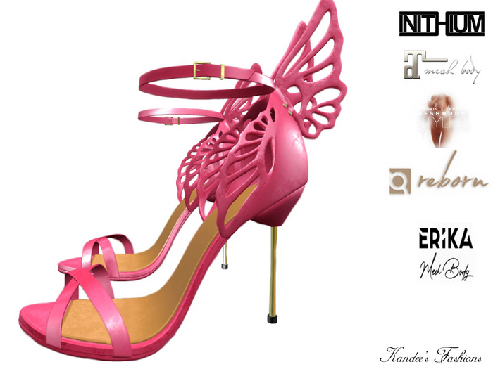 Pink Butterfly Stilettos