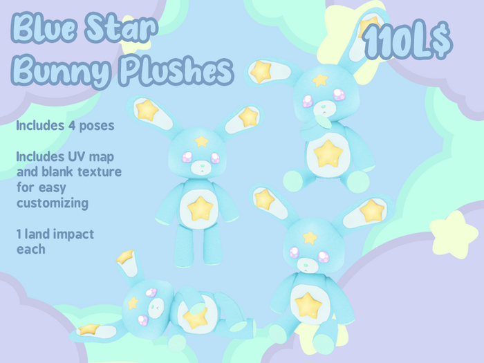 Liminality- Blue Star Bunny Plushes