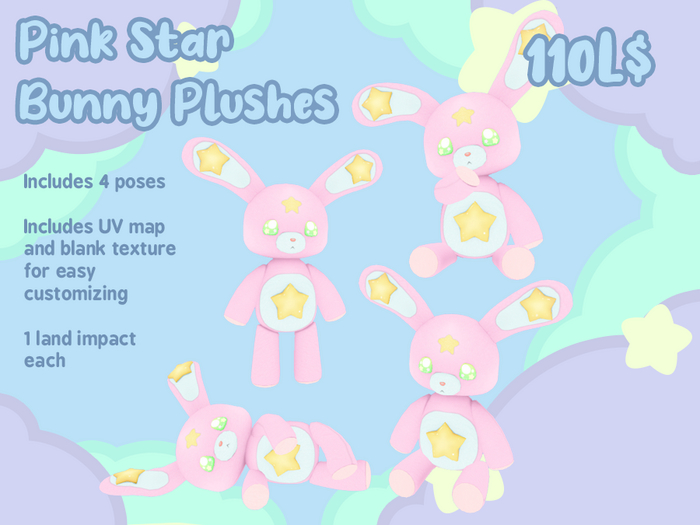 Liminality- Pink Star Bunny Plushes