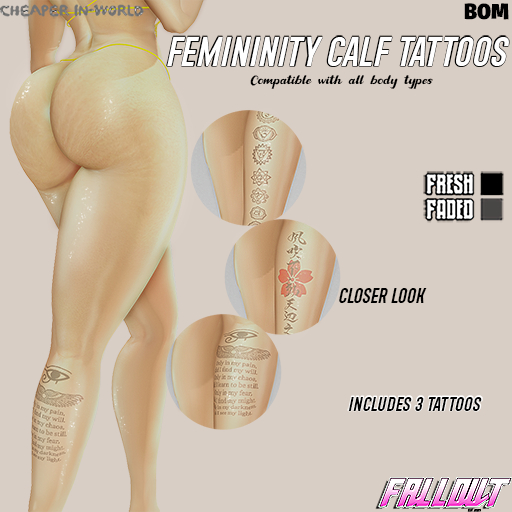FallOut - Femininity Calf Tattoos BOM