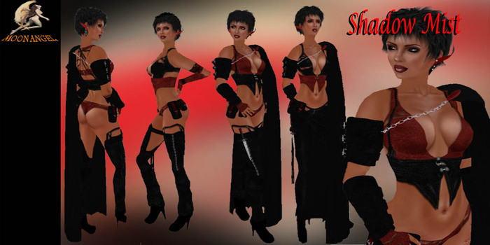MA* Shadow Mist Black/Red Fantasy and/or Medieval Leathers
