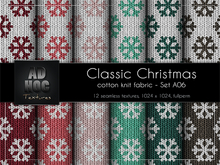 AD HOC - CLASSIC CHRISTMAS - Set A06 - Cotton Knit Fabric (snowflakes)