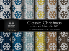 AD HOC - CLASSIC CHRISTMAS - Set B06 - Cotton Knit Fabric (snowflakes)