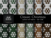 AD HOC - CLASSIC CHRISTMAS - Set C06 - Cotton Knit Fabric (snowflakes)