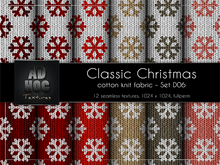AD HOC - CLASSIC CHRISTMAS - Set D06 - Cotton Knit Fabric (snowflakes)