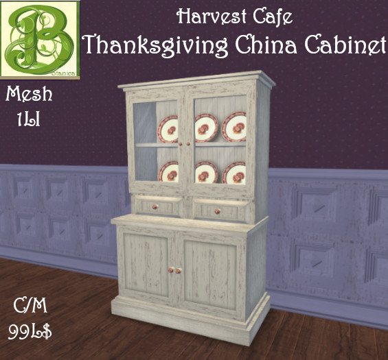 Harvest Café Thanksgiving China Cabinet, 1 1LI