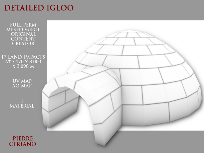 Detailed igloo - 17 LI - FULL PERM Mesh