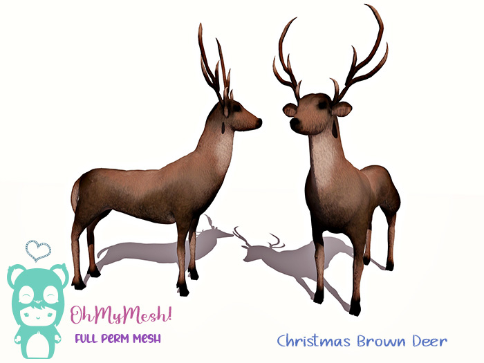 OhMyMesh! Christmas Brown Deer - Full Perm Mesh