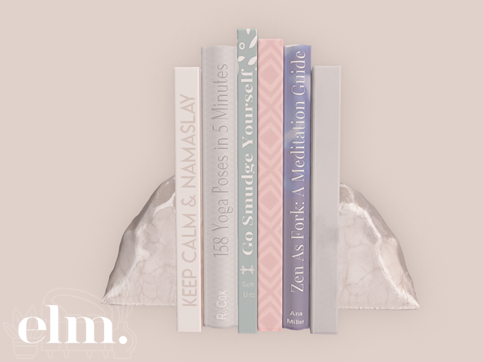 Elm. Aries Crystal Bookends [White]