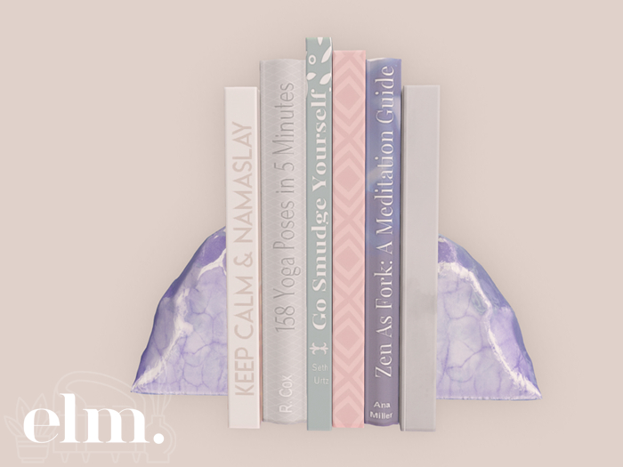 Elm. Aries Crystal Bookends [Purple]