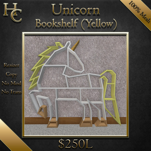 HC Unicorn Bookshelf (Yellow)