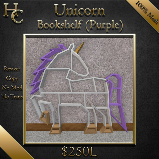 HC Unicorn Bookshelf (Purple)