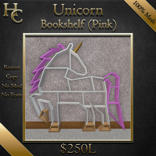 HC Unicorn Bookshelf (Pink)