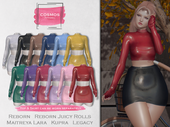 [COSMOS] Martha Top & Skirt Set Latex / 12 Colors Fatpack Demo