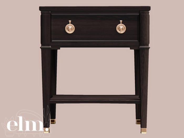 Elm. Nia Nightstand [Dark Walnut]