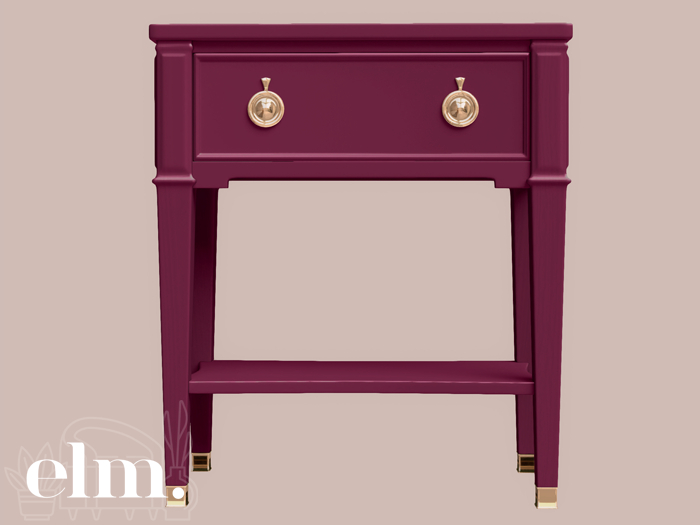Elm. Nia Nightstand [Magenta]