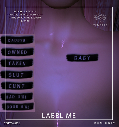 ..TENEBRE..  Label Me