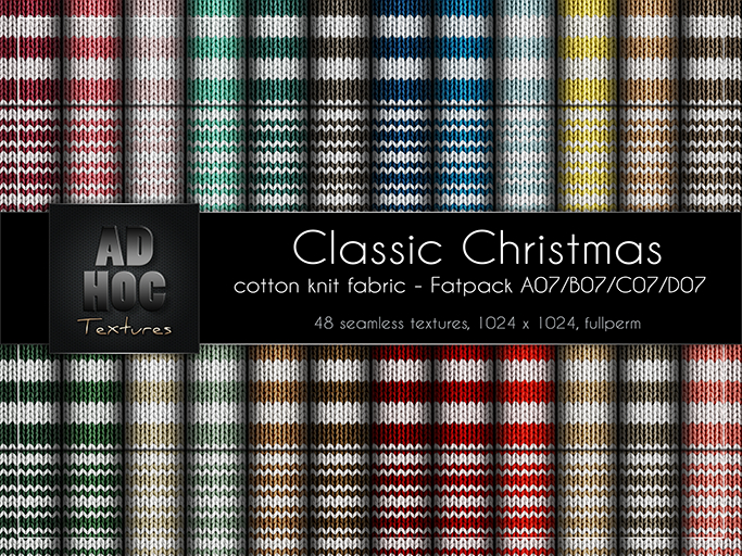 AD HOC - CLASSIC CHRISTMAS - Fatpack A07-B07-C07-D07 - Cotton Knit Fabric (stripes)