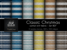 AD HOC - CLASSIC CHRISTMAS - Set B07 - Cotton Knit Fabric (stripes)