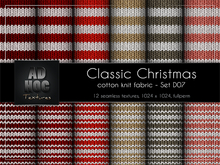 AD HOC - CLASSIC CHRISTMAS - Set D07 - Cotton Knit Fabric (stripes)