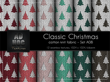 AD HOC - CLASSIC CHRISTMAS - Set A08 - Cotton Knit Fabric (christmas trees)