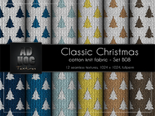 AD HOC - CLASSIC CHRISTMAS - Set B08 - Cotton Knit Fabric (christmas trees)