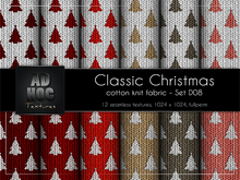 AD HOC - CLASSIC CHRISTMAS - Set D08 - Cotton Knit Fabric (christmas trees)