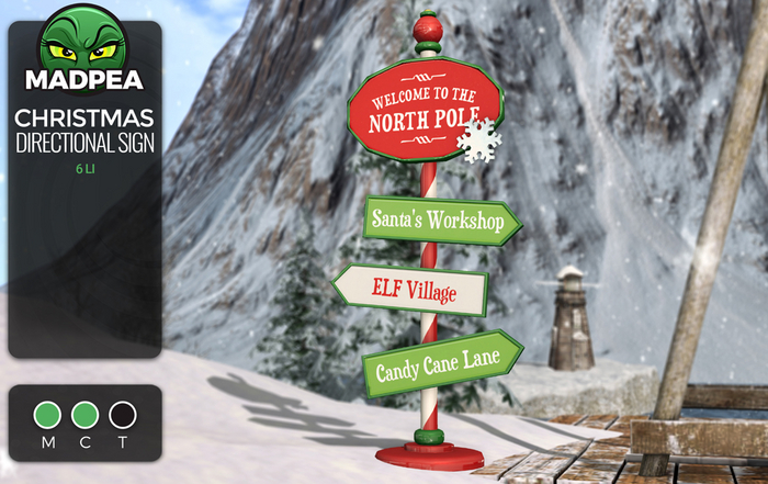 MadPea Christmas Directional Sign