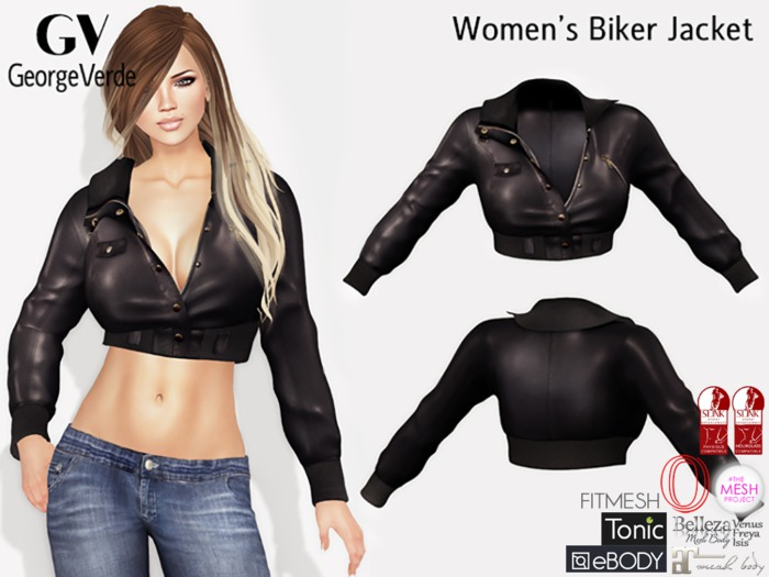 LIMITED TIME ONLY PROMO PRICE! GV Women's Biker Jacket Slink, Ocacin, Belleza, Maitreya,TMP, Ebody, Tonic