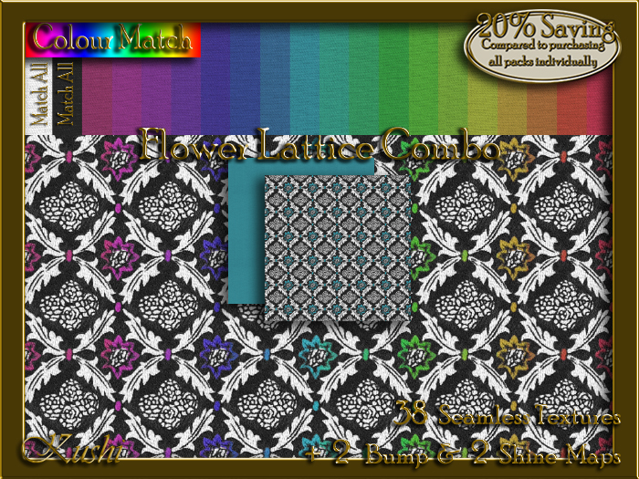 Flower Lattice Combo Seamless Texture Set