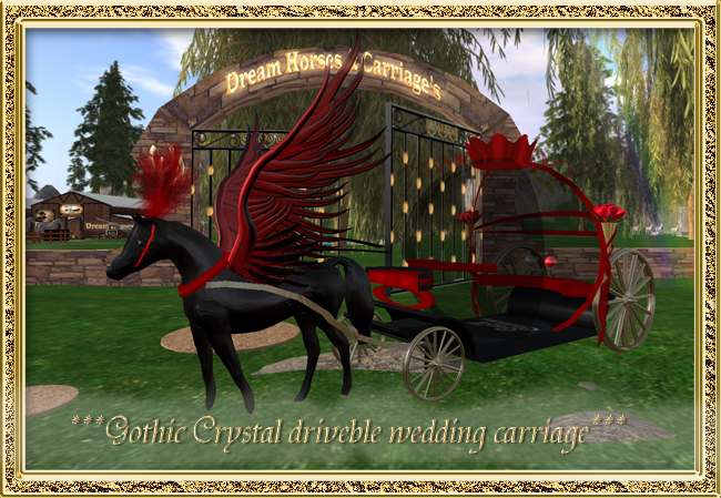 G&T Gothic Drivable Pegasus  wedding carriage