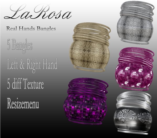 "SPECIAL PRICE"LaRosa Real Hand Bangles Texture