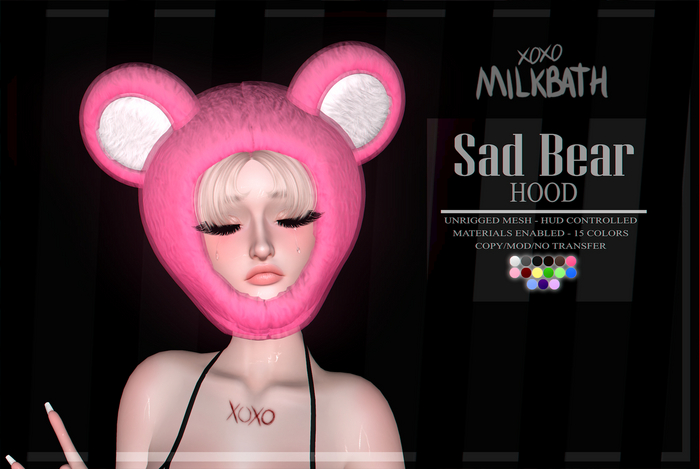 [:MILKBATH:] Sad Bear Hood