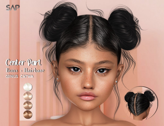 Center Part - Buns & Hairbase Genus / Catwa (Lights)